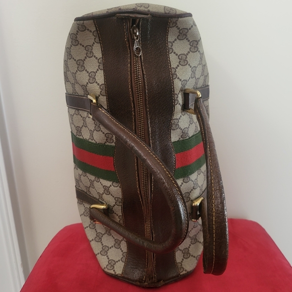Gucci GG Monogram Supreme Sherry Web Ophidia Boston 35 Authentic Vintage.. - Picture 8 of 16